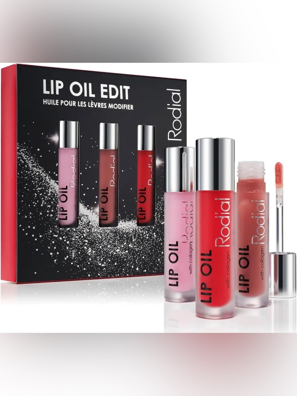 Rodial Lip Oil Edit Set - Original, Sugar Coral, Wild Plum - NIB